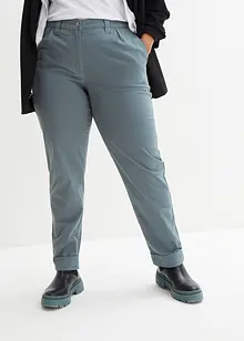 Pantalon chino extensible avec taille confortable et revers, bonprix