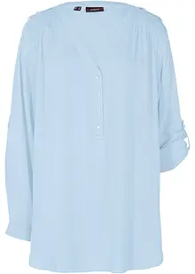 Blouse-tunique en viscose, col V et manches longues, bonprix