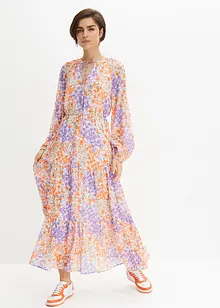 Robe longue à fleurs en polyester recyclé, bonprix