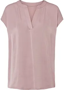 Blouse manches courtes en satin avec épaules descendues, bonprix