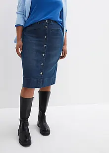 Jupe en jean avec boutons décoratifs, bonprix