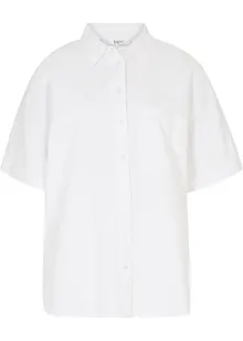 Chemisier manches coudes oversize en lin mélangé, bonprix