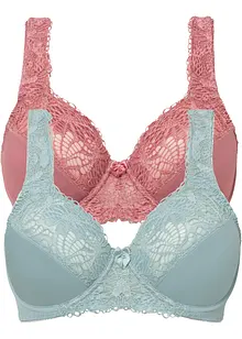 Lot de 2 soutiens-gorge minimiseurs à bretelles rembourrées, bonprix