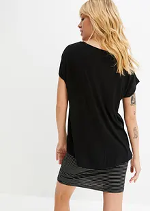 Robe en jersey avec jupe rayée, bonprix