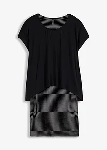 Robe en jersey avec jupe rayée, bonprix