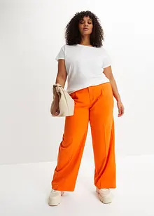 Pantalon large à pinces en polyester recyclé, bonprix