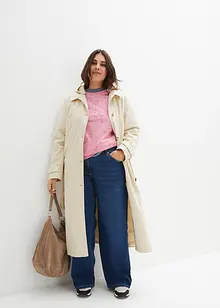 Manteau trench long à capuche amovible, bonprix