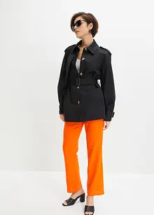 Pantalon en lin majoritaire taille haute et empiècement élastique, bonprix