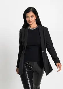 Blazer long à bouton bijou, bonprix