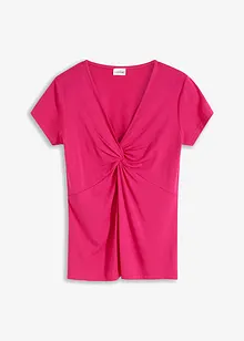 T-shirt en viscose extensible, noué devant, bonprix