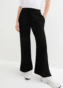 Pantalon large à effet froissé et taille haute entièrement élastiquée, bonprix