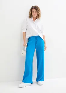 Pantalon large à effet froissé et taille haute entièrement élastiquée, bonprix