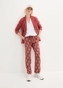 Pantalon en viscose froissée et imprimée avec taille haute élastiquée, bonprix