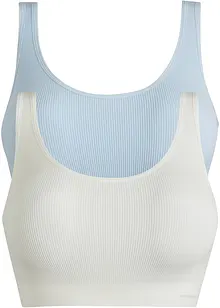 Lot de 2 brassières côtelées sans coutures Feel Comfort, bonprix