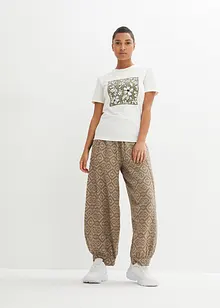 Pantalon en gaze de coton imprimée, bonprix