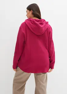 Blouse en gaze de coton à capuche, bonprix