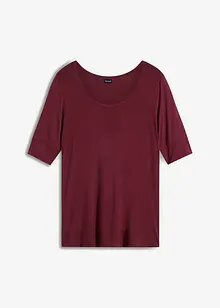 T-shirt à col rond en viscose douce, bonprix