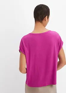 T-shirt avec empiècement en satin, bonprix