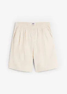 Short large à pinces en lin mélangé avec taille haute élastiquée, bonprix