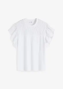 T-shirt à broderies anglaises, bonprix