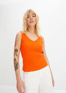Lot de 2 tops côtelés 100% coton, bonprix