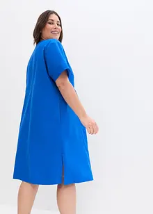 Robe-tunique à poches en lin majoritaire, longueur genou, bonprix