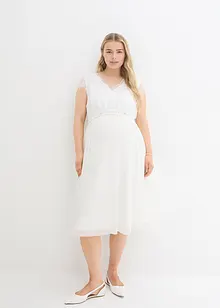 Robe de mariée de grossesse avec ceinture et jupe plissée, bonprix