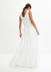 Robe de mariée à paillettes avec jupe amovible en mesh, bonprix