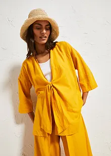 Blouse kimono en lin mélangé, bonprix