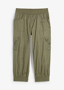 Pantalon cargo 3/4 en coton avec taille élastiquée, bonprix