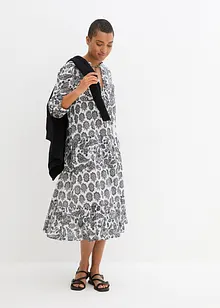 Robe longue froissée en coton avec poches, bonprix