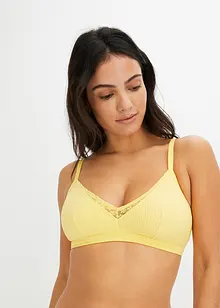 Lot de 2 soutiens-gorge bralette coton rembourré sans armatures, bonprix