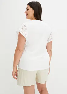 T-shirt à broderies anglaises, bonprix