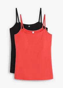 Lot de 2 tops à fines bretelles, bonprix