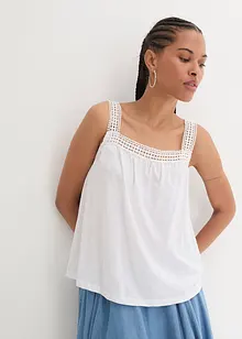 Top ample avec bretelles en dentelle, bonprix