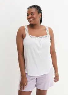 Top ample avec bretelles en dentelle, bonprix