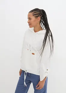 Blouse ample avec capuche en lin mélangé, bonprix