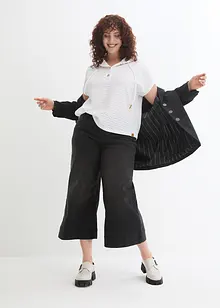 T-shirt col Henley à capuche, bonprix
