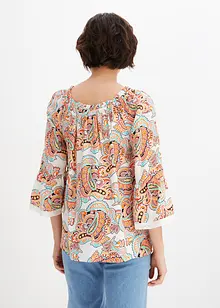 Blouse imprimée à dentelle, bonprix