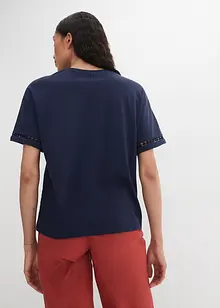 T-shirt avec finition dentelle aux manches, bonprix