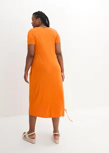 Robe midi en jersey de viscose avec poches et base froncée, bonprix