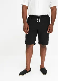 Bermuda à taille élastiquée en lin mélangé, Regular Fit, bonprix