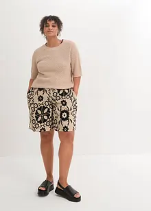 Short large à effet froissé et taille haute élastiquée, bpc bonprix collection