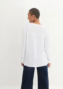 Blouse-tunique en viscose, col V et manches longues, bonprix