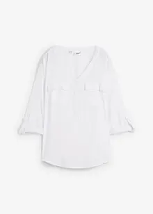 Blouse fluide à col en V et manches longues, bonprix