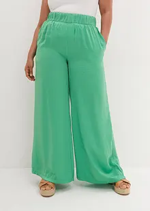 Pantalon palazzo léger et fluide, taille haute et confortable, long, bonprix