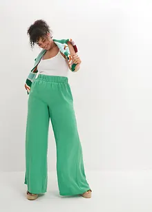 Pantalon palazzo léger et fluide, taille haute et confortable, long, bonprix