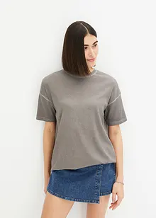 T-shirt côtelé oversize aspect délavé, bonprix