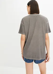 T-shirt côtelé oversize aspect délavé, bonprix