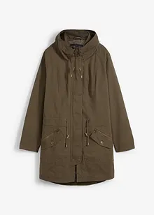 Parka courte en coton à col montant, cintrée, bonprix
